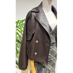 Chaqueta Marrón | Chaqueta Polipiel | Chaqueta Mujer