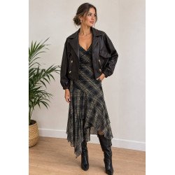 Vestido Desigual Verde | Vestido Cuadros | Vestido Mujer