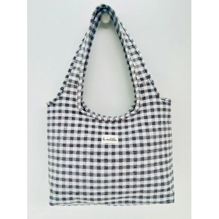 Bolso Irene Gingham Gris | Bolso Gris | Bolso Gris
