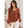Blusa Volantes Teja | Blusa Teja | Blusa Mujer