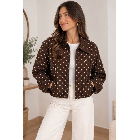 Chaqueta Lunares Marrón | Chaqueta Lunares | Chaqueta Mujer