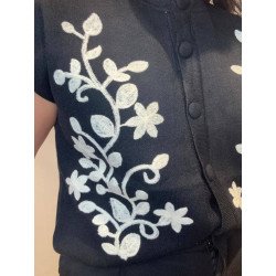 Chaleco Flores Negro | Chaleco sin Mangas | Chaleco Mujer