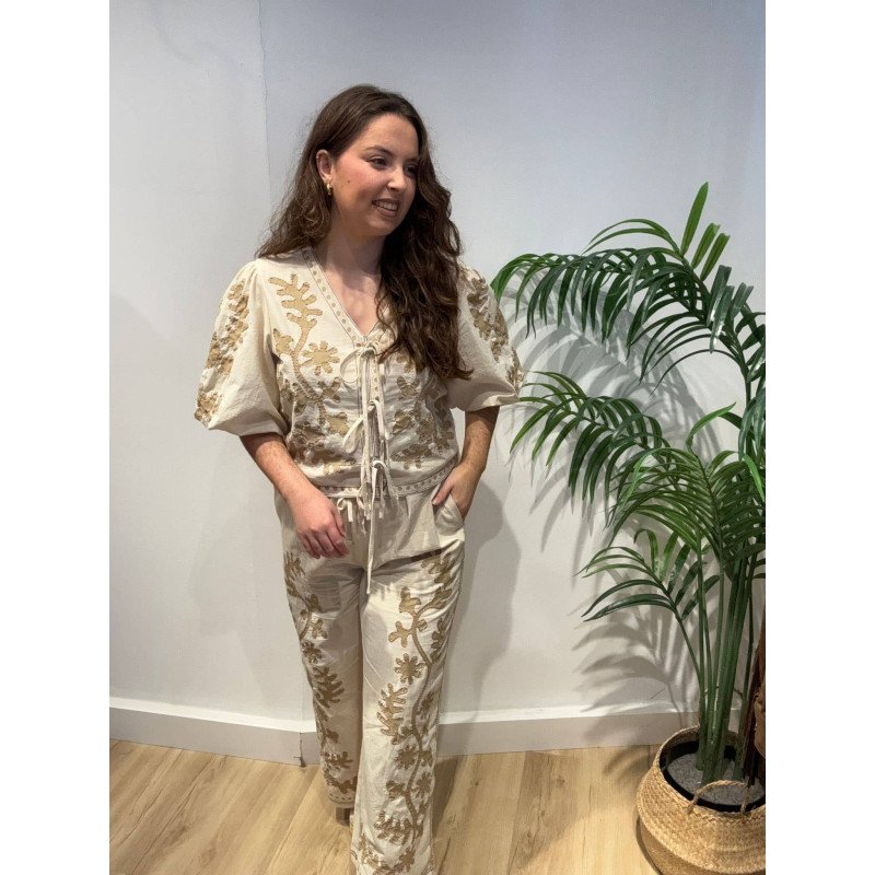 Conjunto Algas Beige | Conjunto Mujer