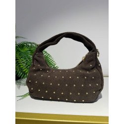 Bolo Ante Tachas Marrón | Bolso Pequeño | Bolso Marrón