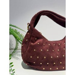 Bolso Ante Tachas Burdeos | Bolso Pequeño | Bolso Burdeos