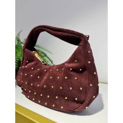 Bolso Ante Tachas Burdeos | Bolso Pequeño | Bolso Burdeos