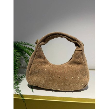 Bolso Ante Tachas Beige | Bolso Pequeño | Bolso Beige