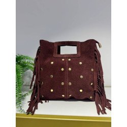 Bolso Flecos Burdeos | Bolso Ante | Bolso Burdeos