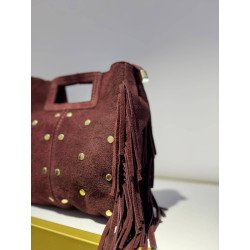Bolso Flecos Burdeos | Bolso Ante | Bolso Burdeos