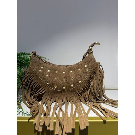 Bolso Flecos Tachas | Bolso Camel