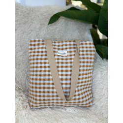 Tote Vichy Amarillo | Tote La Matilda | Tote Mujer