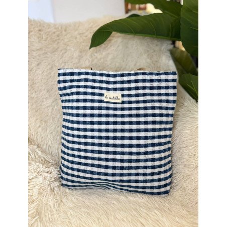 Tote Vichy Azul | Tote La Matilda | Tote Mujer