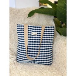 Tote Vichy Azul | Tote La Matilda | Tote Mujer