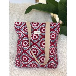 Tote Estampado Flor Rojo | Tote La Matilda | Tote Mujer