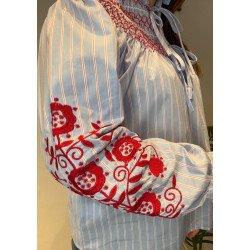 Blusa Celeste Bordados | Blusa Mujer