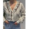 Camisa Rayas Marrón | Camisa Rayas | Camisa Mujer