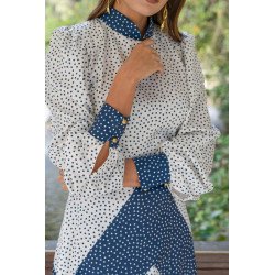 Vestido Amal Azul | Vestido Lunares | Vestido Azul Marino