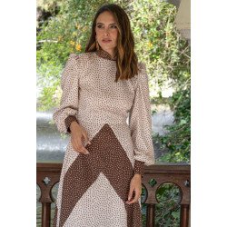 Vestido Amal Marrón | Vestido Lunares | Vestido Marrón