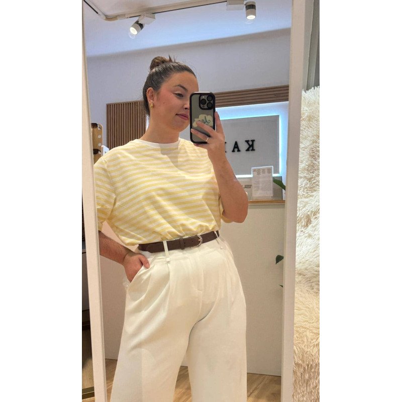 Camiseta Rayas Amarillo | Camiseta Rayas | Camiseta Básica