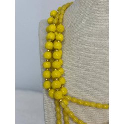 Collar Cuentas Amarillo | Collar Amarillo | Collar Mujer