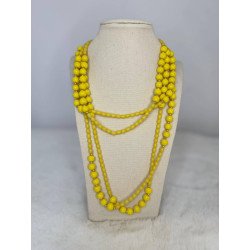 Collar Cuentas Amarillo | Collar Amarillo | Collar Mujer