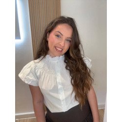 Camisa Frunce Blanca | Camisa Blanca | Camisa Mujer