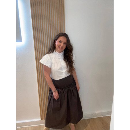 Camisa Frunce Blanca | Camisa Blanca | Camisa Mujer