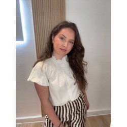 Camisa Frunce Beige | Camisa Beige | Camisa Mujer