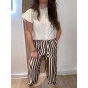 Pantalón Bombacho Rayas Marrón | Pantalón Rayas | Pantalón Mujer
