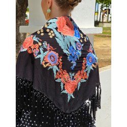 Mantón Maestranza Negro | Mantón Negro | Mantón Algodón