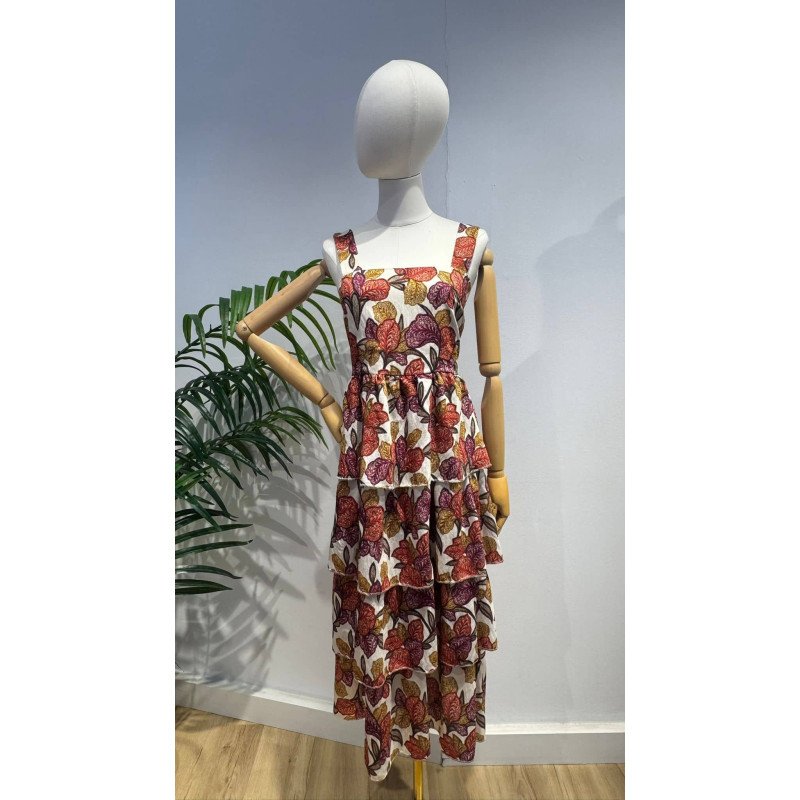 Vestido Volantes Buganvilla | Vestido Volantes | Pantalón Mujer