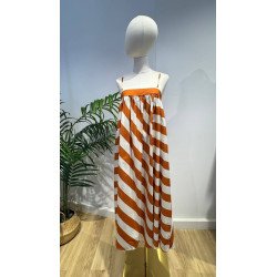 Vestido Rayas Teja | Vestido Rayas | Vestido Mujer