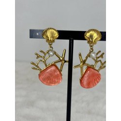 Pendiente Mar Coral | Pendiente Grande | Pendiente Mujer