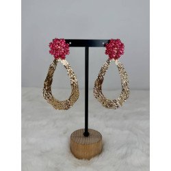 Pendiente Florecillas Rosa | Pendiente Grande | Pendiente Mujer