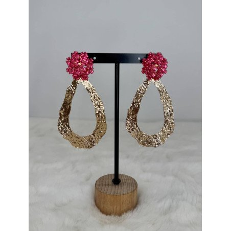 Pendiente Florecillas Rosa | Pendiente Grande | Pendiente Mujer