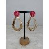 Pendiente Florecillas Rosa | Pendiente Grande | Pendiente Mujer