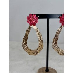 Pendiente Florecillas Rosa | Pendiente Grande | Pendiente Mujer