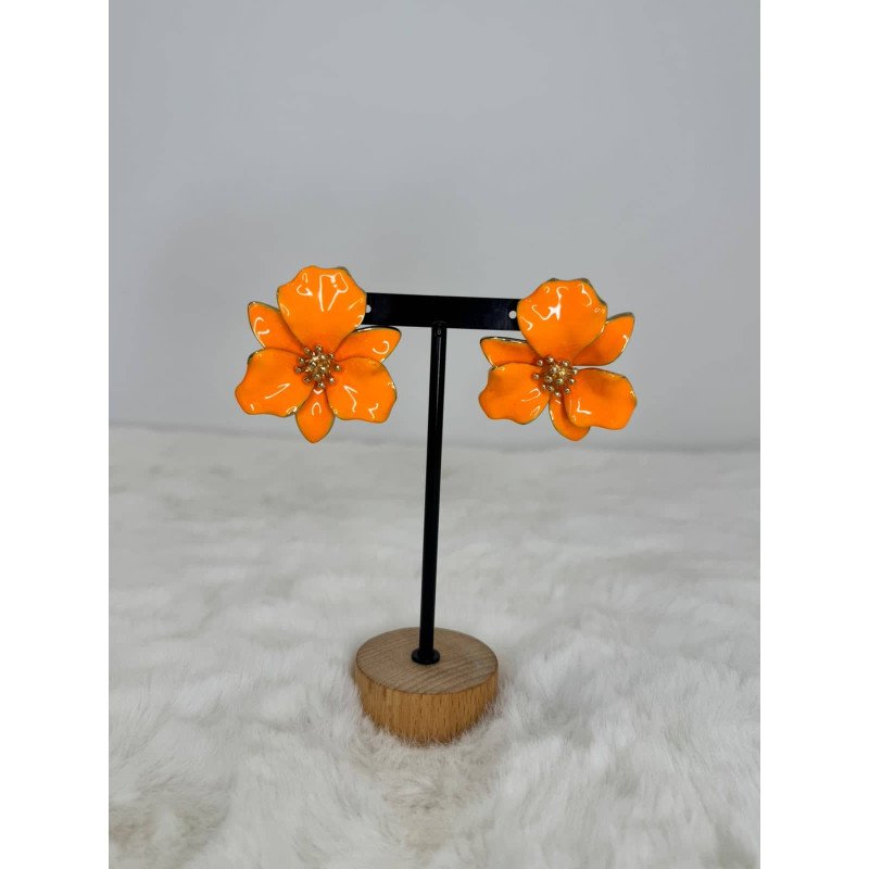 Pendiente Flor Naranja | Pendiente Flor | Pendiente Mujer