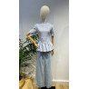 Blusa Cuadros Azul | Blusa Nido Abeja | Blusa Mujer