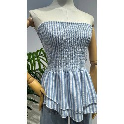 Top Rayas Celeste | Top Rayas | Top Mujer