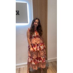 Vestido Ocaña Teja | Vestido Volantes | Vestido Mujer