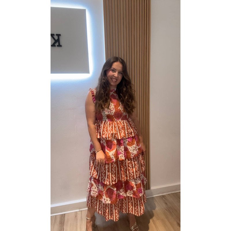 Vestido Ocaña Teja | Vestido Volantes | Vestido Mujer