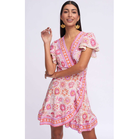 Vestido Cruzado Rosa | Vestido Corto | Vestido Mujer