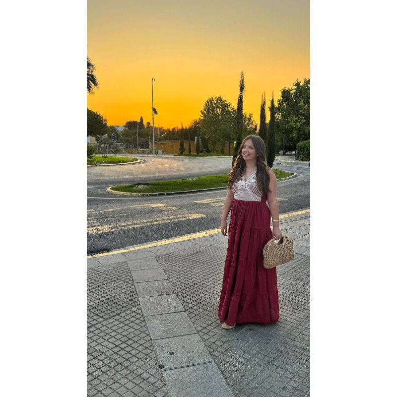 Vestido Griego Burdeos | Vestido Largo | Vestido Mujer