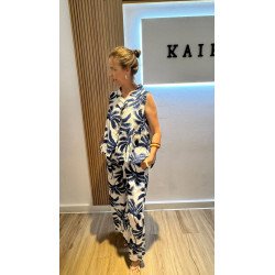 Blusa Palmeras Azul | Blusa Estampada | Blusa Mujer