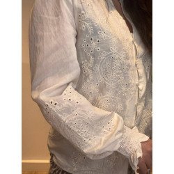 Blusa Perforada Beige | Blusa Beige | Blusa Mujer