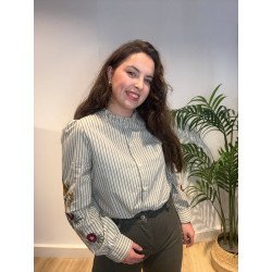 Camisa Rayas | Camisa Bordada | Camisa Mujer