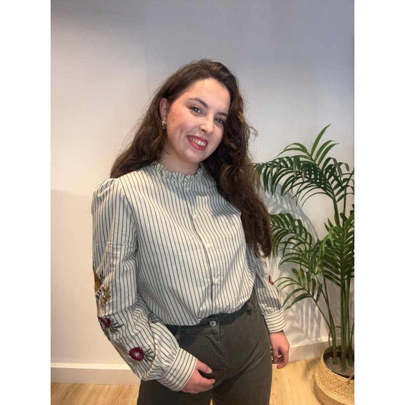 Camisa Rayas | Camisa Bordada | Camisa Mujer