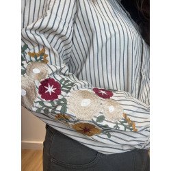 Camisa Rayas | Camisa Bordada | Camisa Mujer
