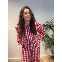 Conjunto Cuadros Rojo | Conjunto Pantalón | Conjunto Mujer